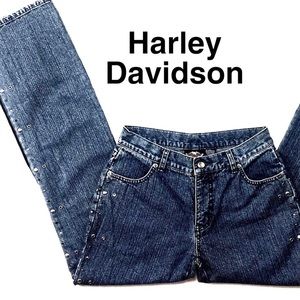 Harley Davidson Flared Blue Denim Jeans Size 4.